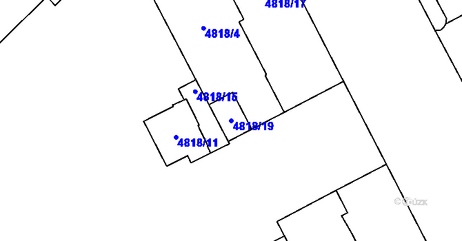 Parcela st. 4818/19 v KÚ Sviadnov, Katastrální mapa