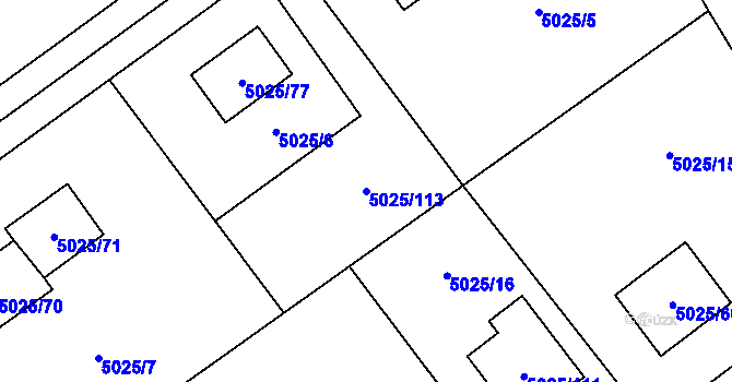 Parcela st. 5025/113 v KÚ Sviadnov, Katastrální mapa