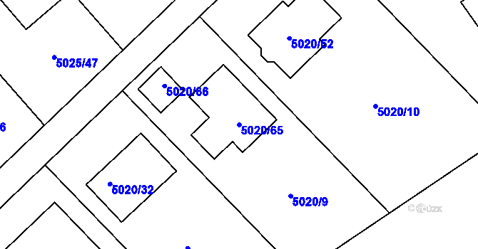 Parcela st. 5020/65 v KÚ Sviadnov, Katastrální mapa