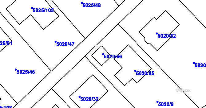 Parcela st. 5020/66 v KÚ Sviadnov, Katastrální mapa