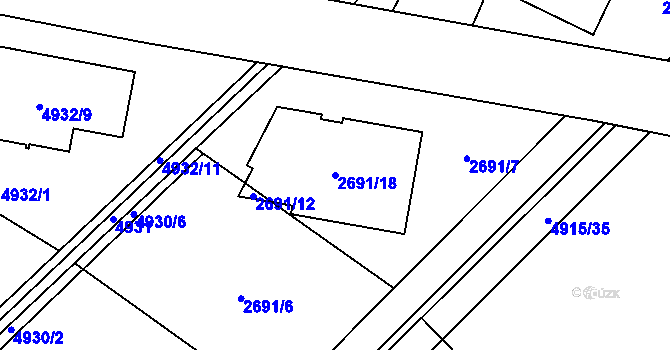 Parcela st. 2691/18 v KÚ Sviadnov, Katastrální mapa