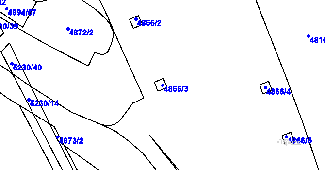 Parcela st. 4866/3 v KÚ Sviadnov, Katastrální mapa