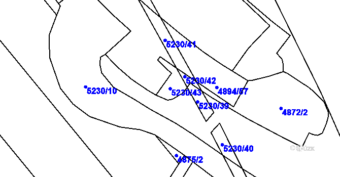 Parcela st. 5230/43 v KÚ Sviadnov, Katastrální mapa