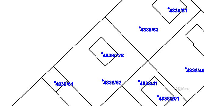 Parcela st. 4838/228 v KÚ Sviadnov, Katastrální mapa