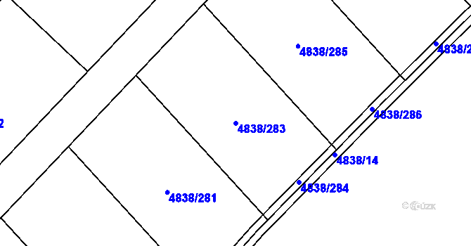 Parcela st. 4838/283 v KÚ Sviadnov, Katastrální mapa