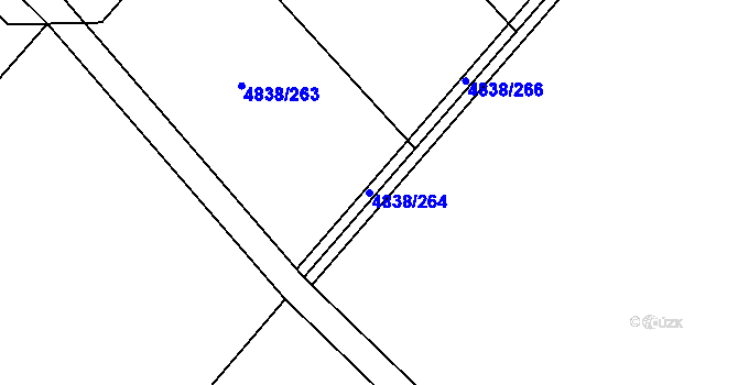 Parcela st. 4838/264 v KÚ Sviadnov, Katastrální mapa