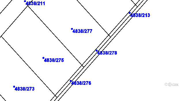 Parcela st. 4838/278 v KÚ Sviadnov, Katastrální mapa