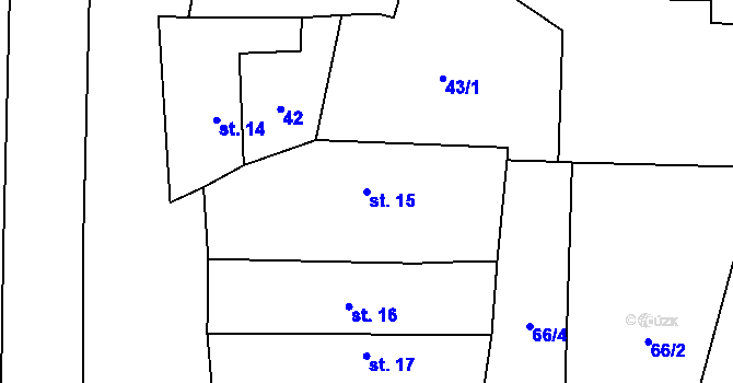 Parcela st. 15 v KÚ Svídnice u Dymokur, Katastrální mapa