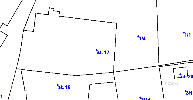 Parcela st. 17 v KÚ Svídnice u Slatiňan, Katastrální mapa