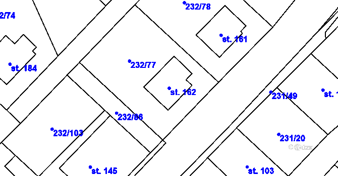 Parcela st. 162 v KÚ Svídnice u Slatiňan, Katastrální mapa