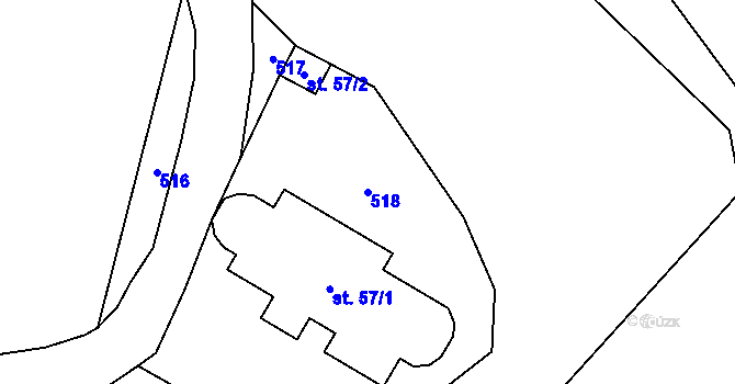 Parcela st. 518 v KÚ Svídnice u Slatiňan, Katastrální mapa