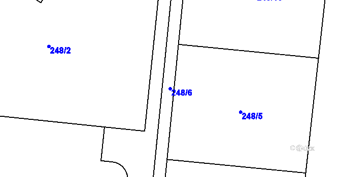 Parcela st. 248/6 v KÚ Svídnice u Slatiňan, Katastrální mapa