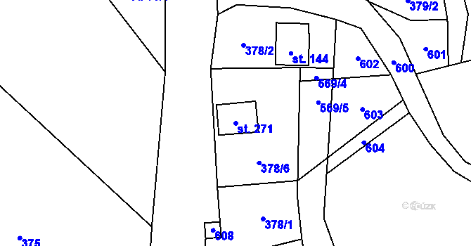 Parcela st. 271 v KÚ Svídnice u Slatiňan, Katastrální mapa