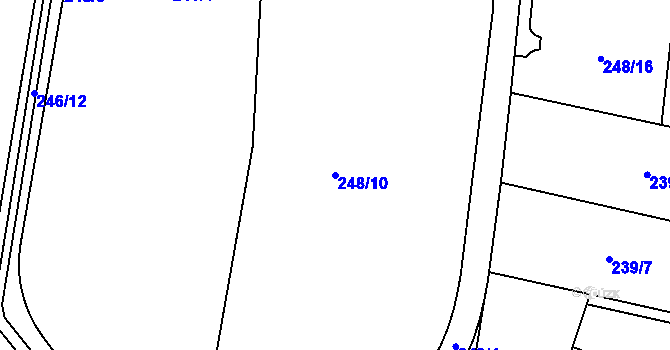 Parcela st. 248/10 v KÚ Svídnice u Slatiňan, Katastrální mapa