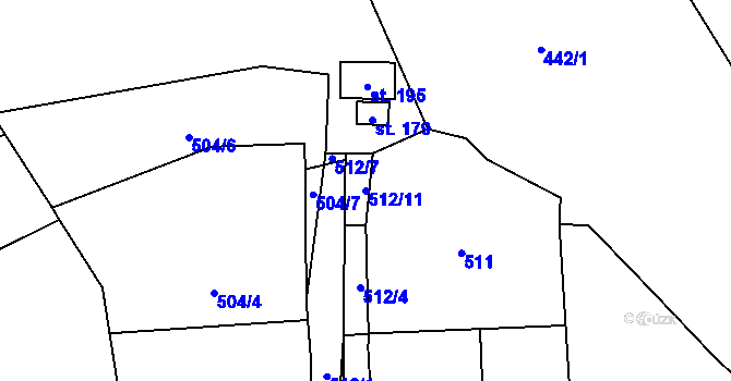 Parcela st. 512/11 v KÚ Svídnice u Slatiňan, Katastrální mapa