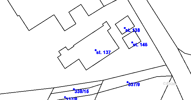 Parcela st. 137 v KÚ Trpišov, Katastrální mapa