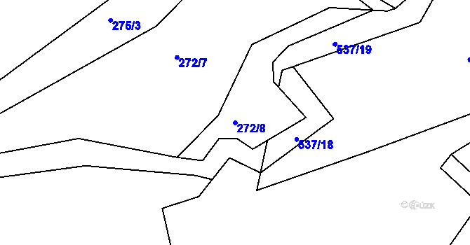 Parcela st. 272/8 v KÚ Trpišov, Katastrální mapa