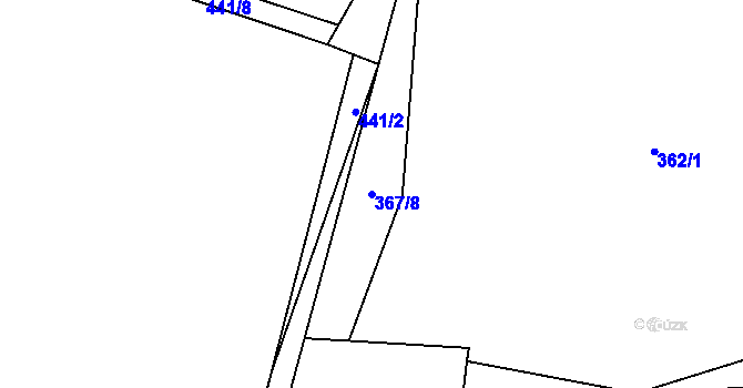 Parcela st. 367/8 v KÚ Trpišov, Katastrální mapa