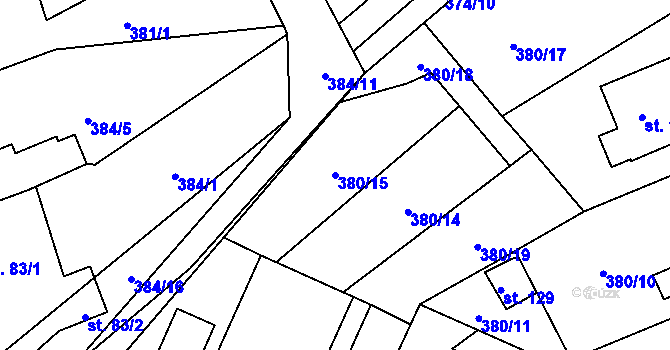 Parcela st. 380/15 v KÚ Trpišov, Katastrální mapa