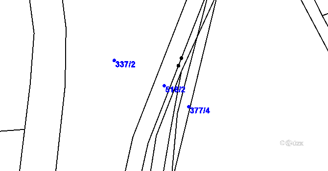 Parcela st. 518/2 v KÚ Trpišov, Katastrální mapa