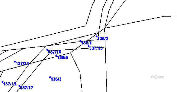 Parcela st. 537/15 v KÚ Trpišov, Katastrální mapa