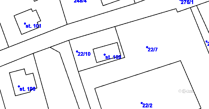 Parcela st. 109 v KÚ Svijany, Katastrální mapa