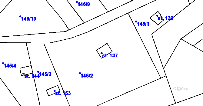 Parcela st. 137 v KÚ Svijany, Katastrální mapa