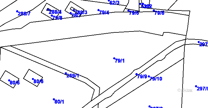 Parcela st. 79 v KÚ Svijany, Katastrální mapa
