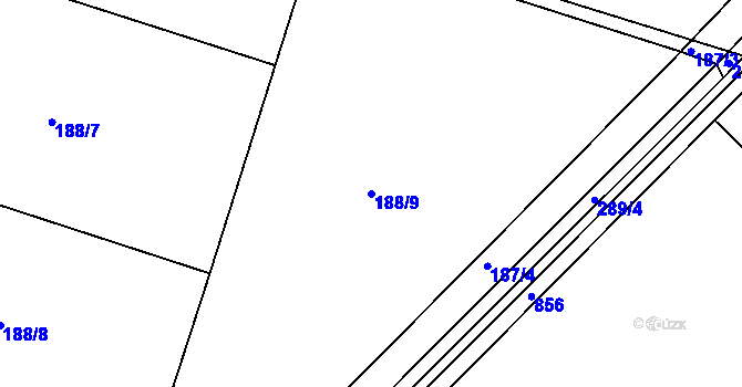 Parcela st. 188/9 v KÚ Svijany, Katastrální mapa