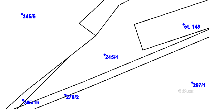 Parcela st. 245/4 v KÚ Svijany, Katastrální mapa