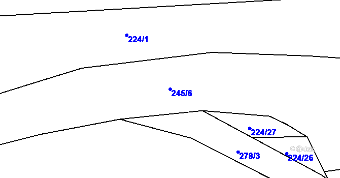 Parcela st. 245/6 v KÚ Svijany, Katastrální mapa