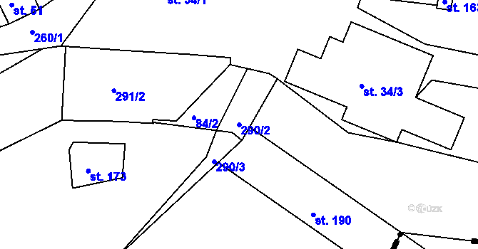 Parcela st. 290/2 v KÚ Svijany, Katastrální mapa
