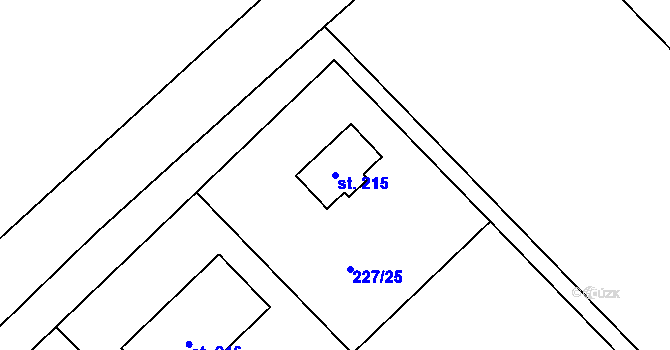 Parcela st. 215 v KÚ Svijany, Katastrální mapa
