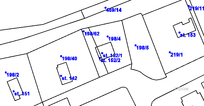 Parcela st. 152/1 v KÚ Svinary, Katastrální mapa