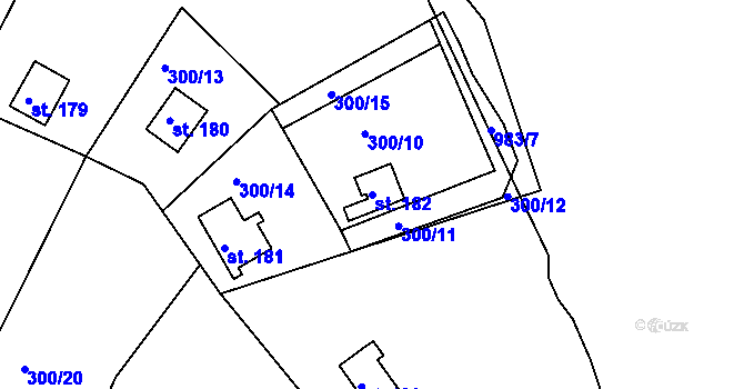 Parcela st. 182 v KÚ Svinary, Katastrální mapa
