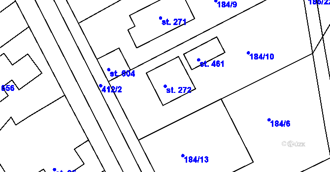 Parcela st. 272 v KÚ Svinary, Katastrální mapa