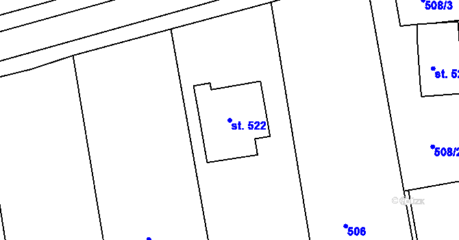 Parcela st. 522 v KÚ Svinary, Katastrální mapa