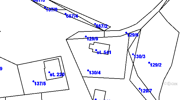 Parcela st. 541 v KÚ Svinary, Katastrální mapa