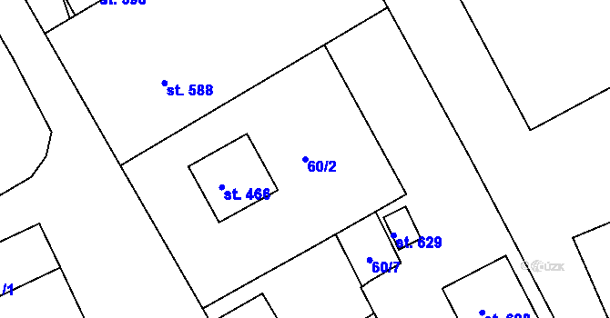 Parcela st. 60/2 v KÚ Svinary, Katastrální mapa