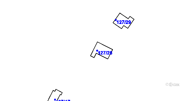 Parcela st. 127/28 v KÚ Svinary, Katastrální mapa