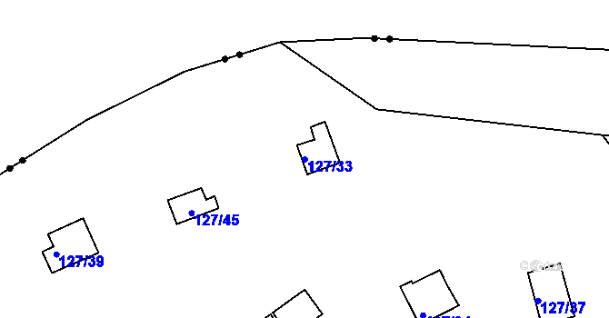 Parcela st. 127/33 v KÚ Svinary, Katastrální mapa