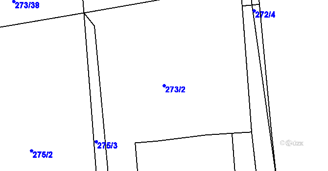 Parcela st. 273/2 v KÚ Svinary, Katastrální mapa