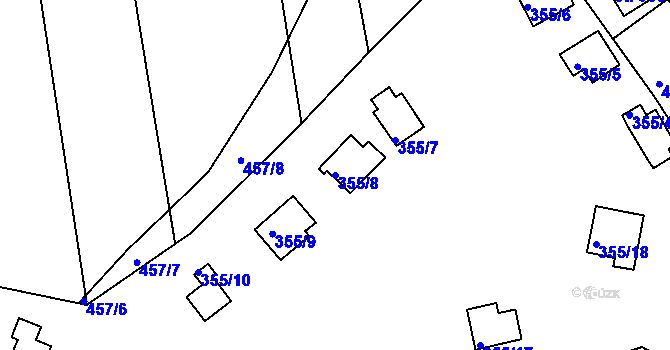 Parcela st. 355/8 v KÚ Svinary, Katastrální mapa