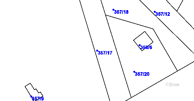Parcela st. 357/17 v KÚ Svinary, Katastrální mapa