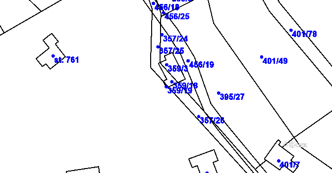 Parcela st. 359/19 v KÚ Svinary, Katastrální mapa
