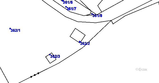 Parcela st. 362/2 v KÚ Svinary, Katastrální mapa
