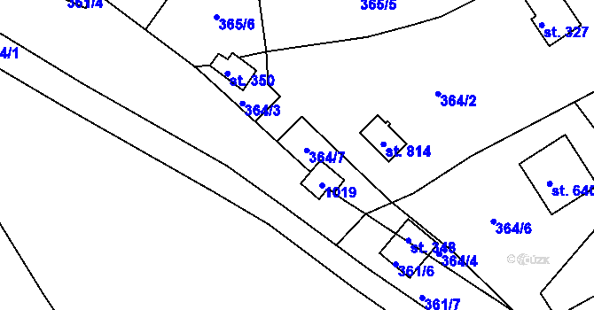 Parcela st. 364/5 v KÚ Svinary, Katastrální mapa