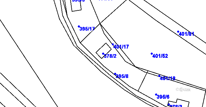 Parcela st. 378/2 v KÚ Svinary, Katastrální mapa