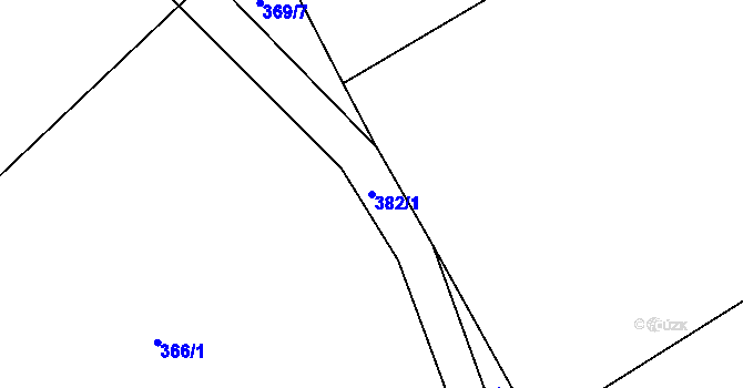 Parcela st. 382/1 v KÚ Svinary, Katastrální mapa