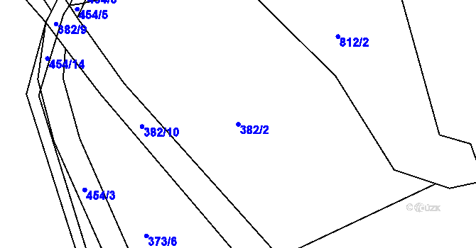 Parcela st. 382/2 v KÚ Svinary, Katastrální mapa